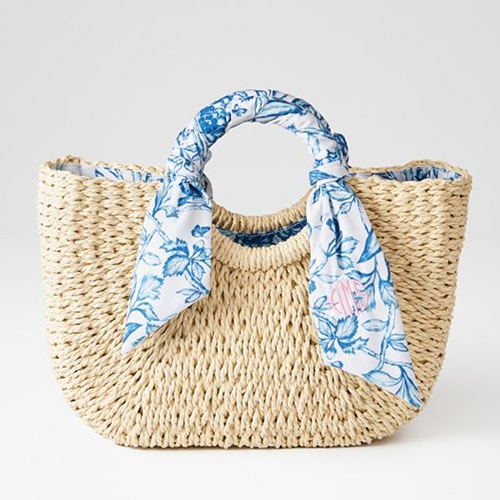 Mark & Graham Ribbon Wrapped Straw Bag